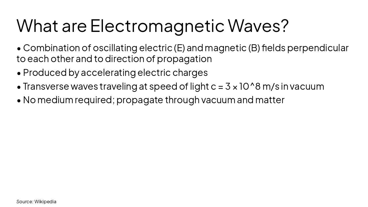 Slide 4 - What are Electromagnetic Waves?