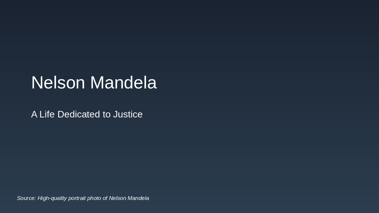 Nelson Mandela: Life and Legacy