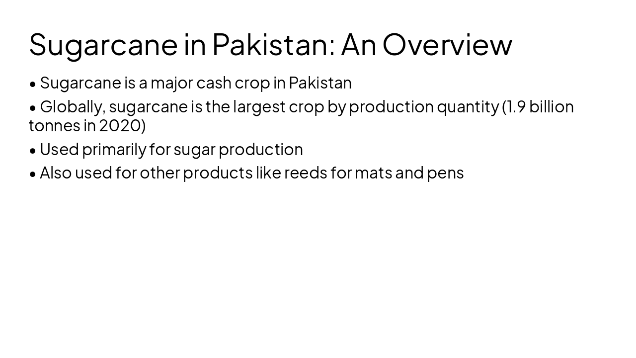 Slide 4 - Sugarcane in Pakistan: An Overview