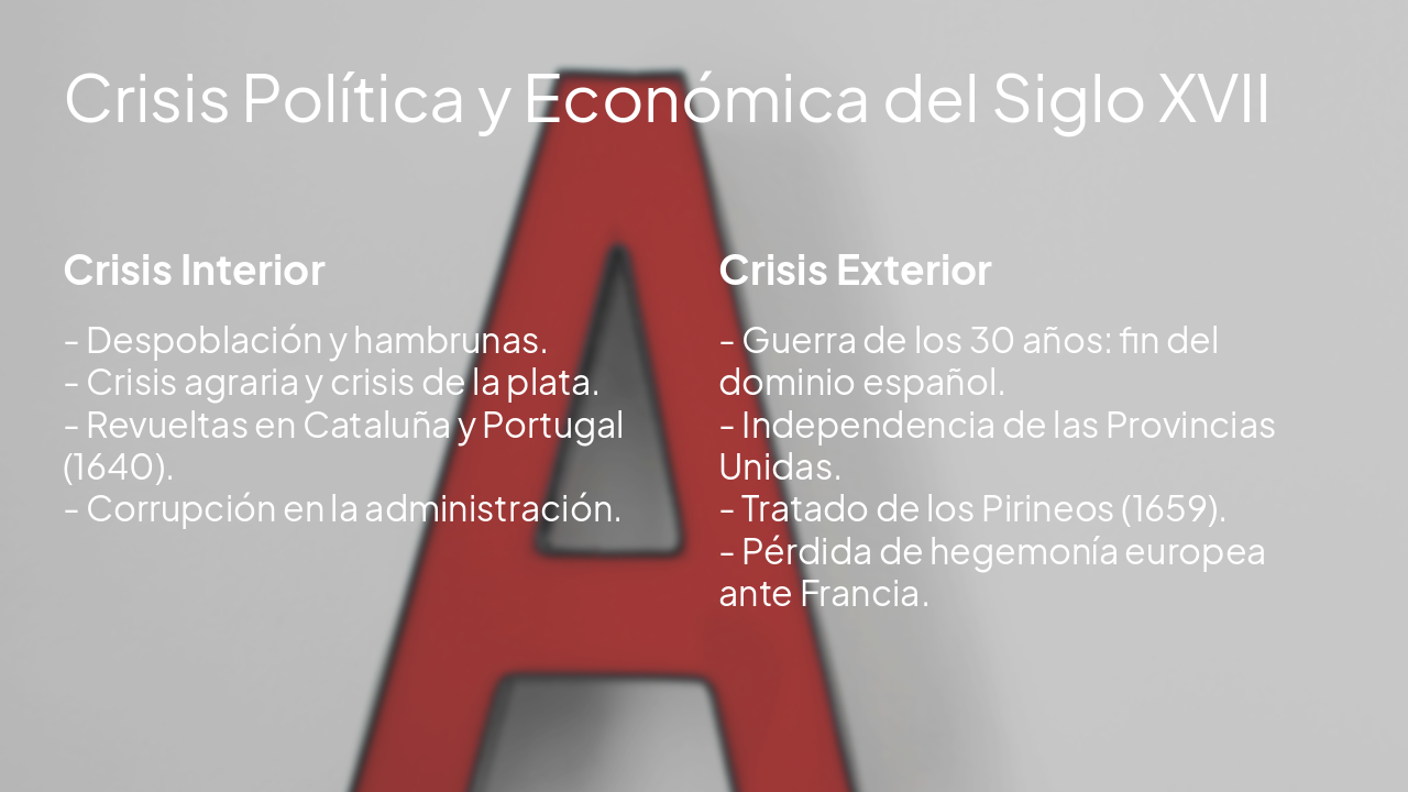 Slide 4 - Crisis Política y Económica del Siglo XVII