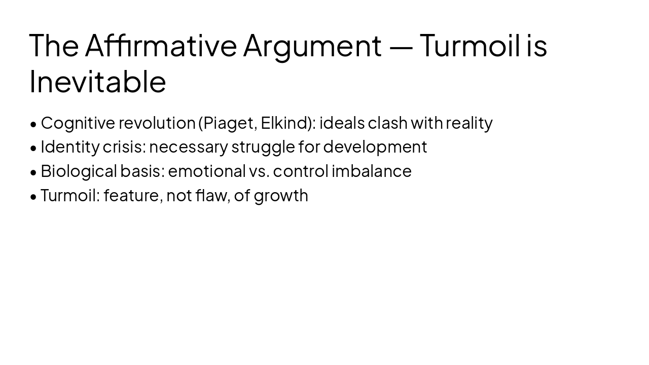 Slide 2 - The Affirmative Argument — Turmoil is Inevitable