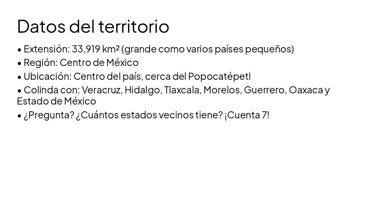 Slide 3 - Datos del territorio