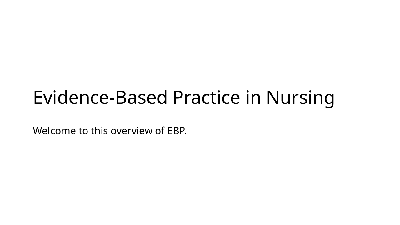 EBP in Nursing: Transforming Patient Care