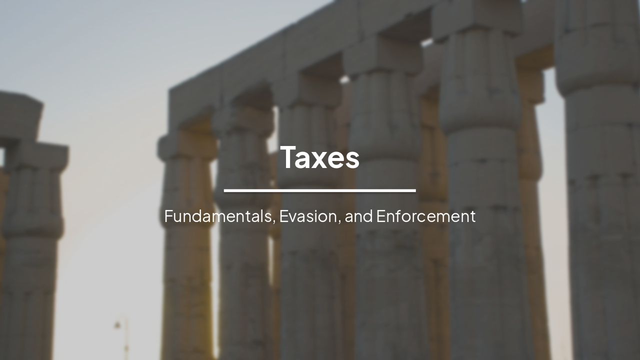 Taxes: Fundamentals, Evasion, and Enforcement