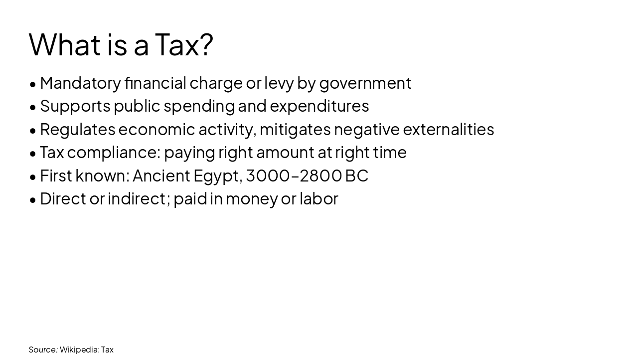 Slide 3 - What is a Tax?