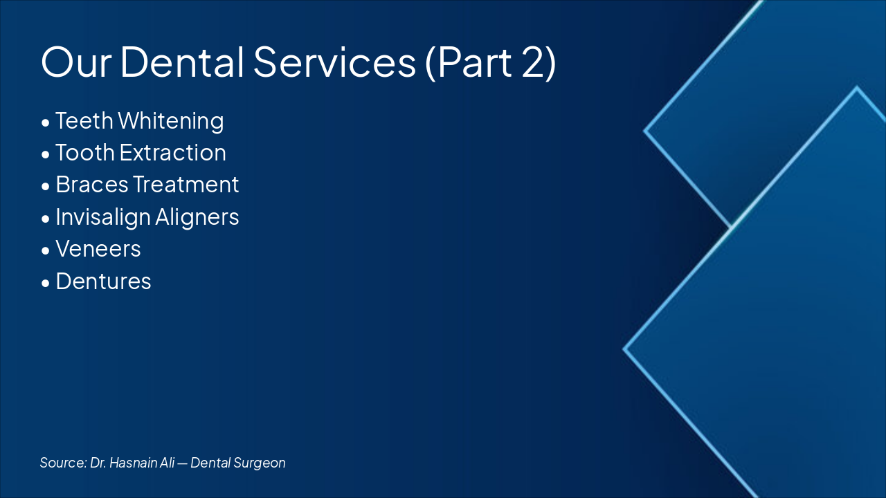 Slide 3 - Our Dental Services (Part 2)