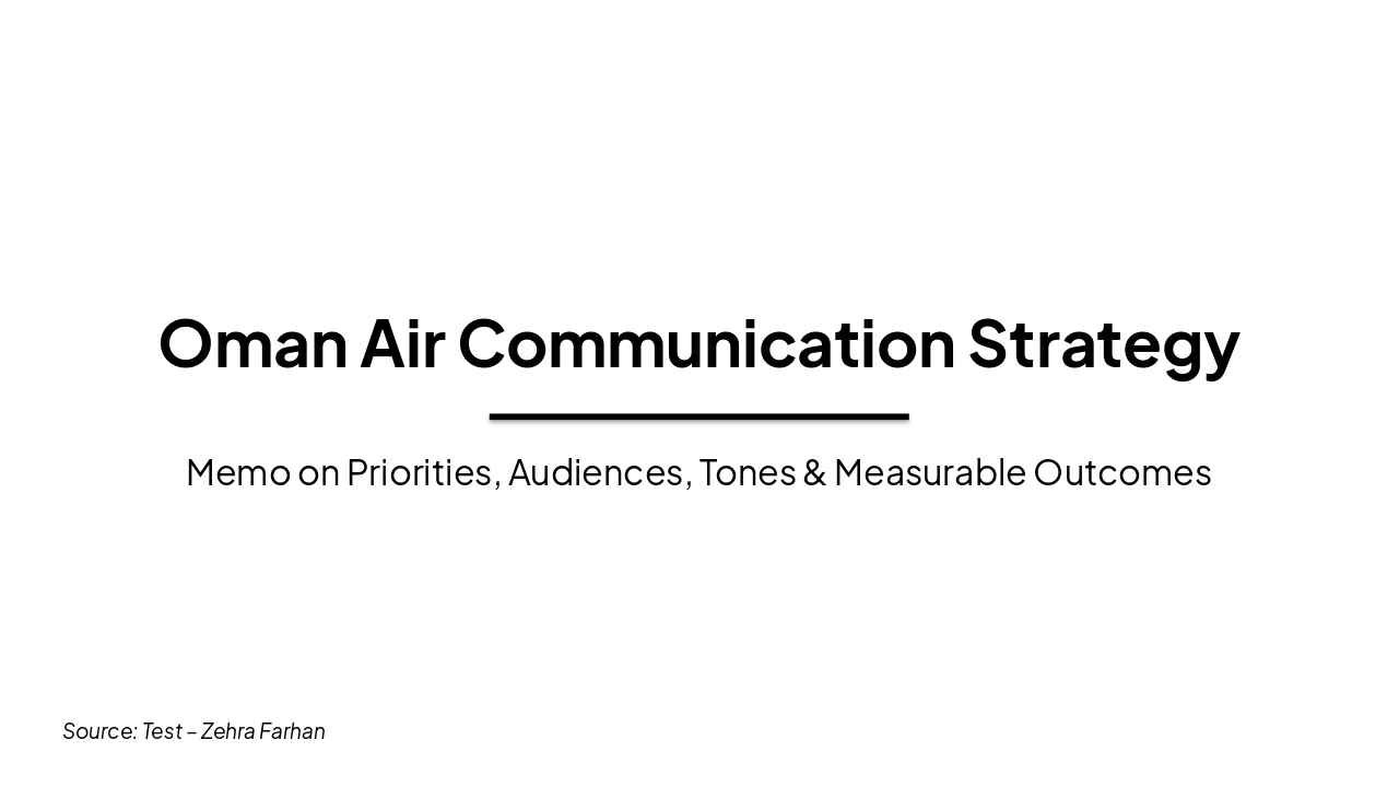 Oman Air Communication Strategy