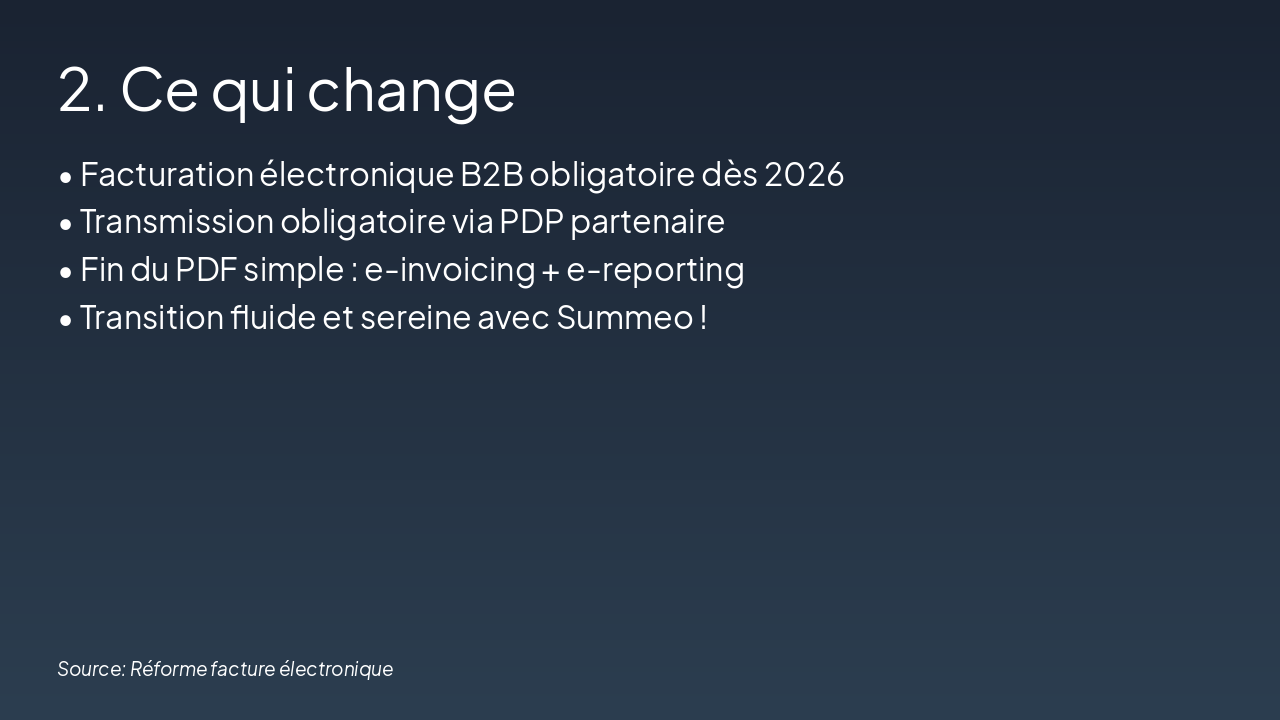 Slide 2 - 2. Ce qui change