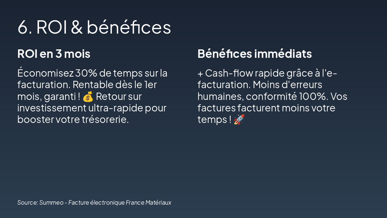 Slide 6 - 6. ROI & bénéfices