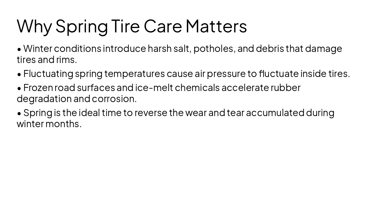 Slide 2 - Why Spring Tire Care Matters