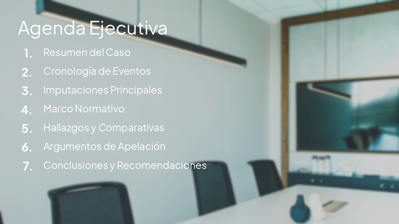Slide 2 - Agenda Ejecutiva