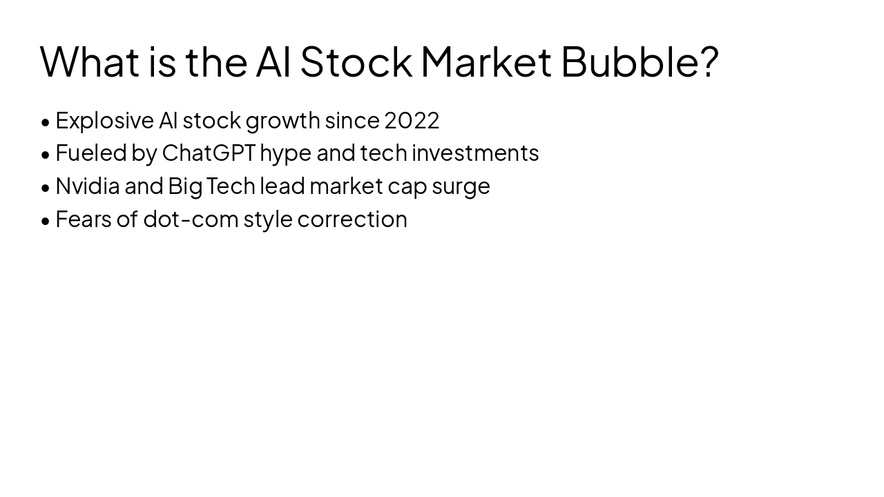 Slide 3 - What is the AI Stock Market Bubble?