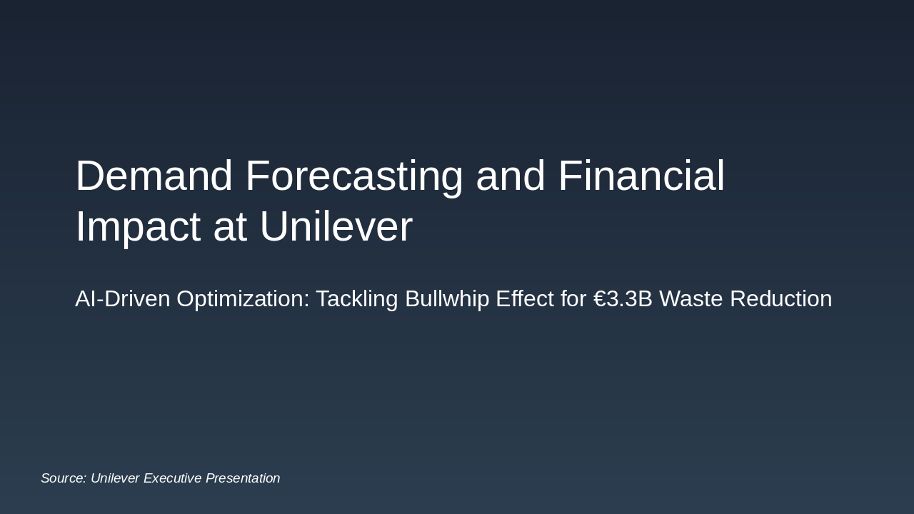 Unilever AI Forecasting: €1.96B Impact
