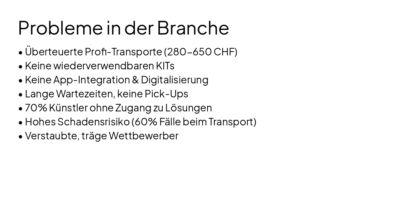 Slide 7 - Probleme in der Branche