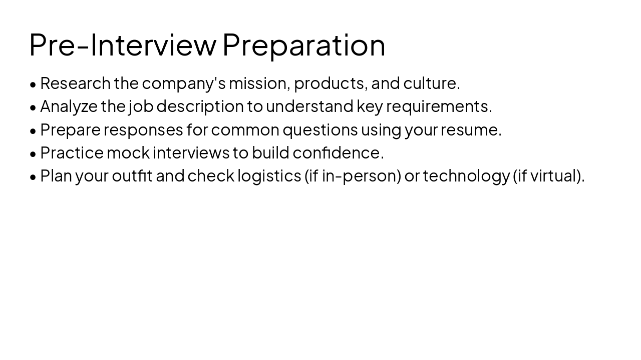 Slide 7 - Pre-Interview Preparation