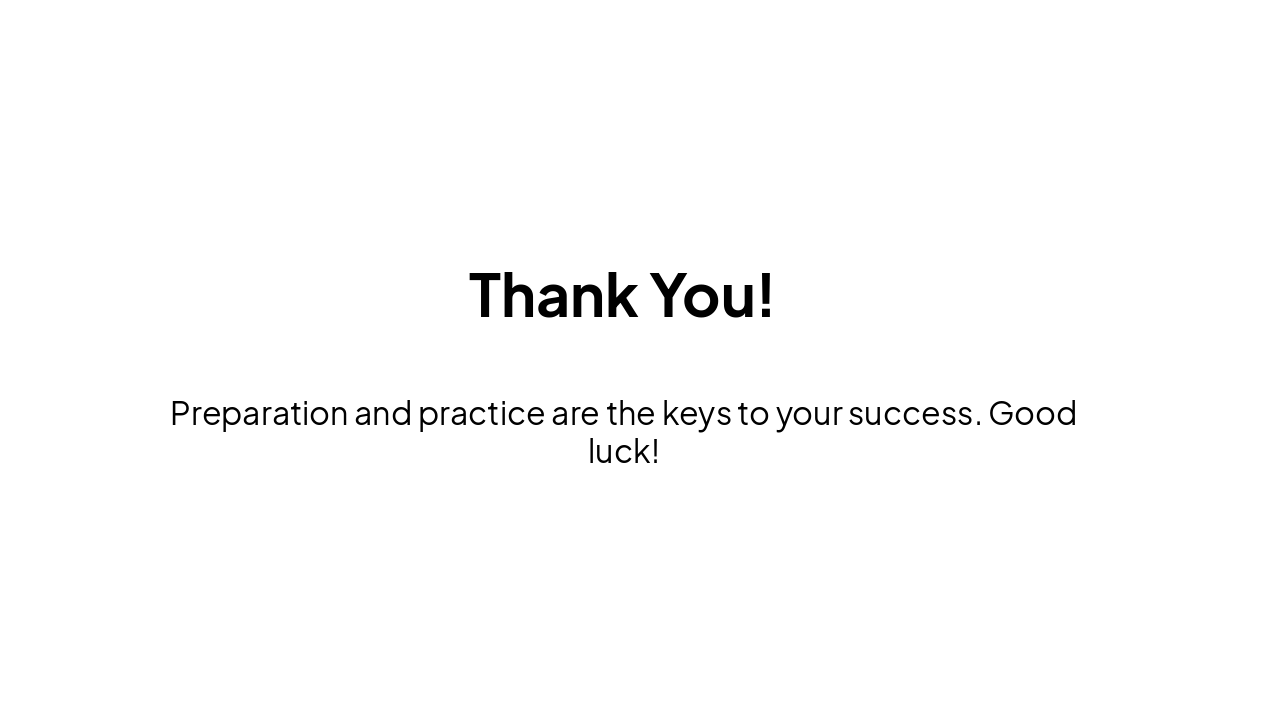 Slide 17 - Good Luck