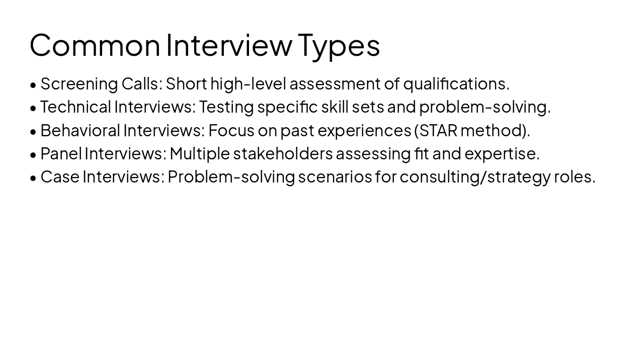 Slide 11 - Common Interview Types