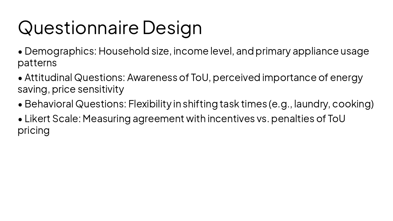 Slide 8 - Questionnaire Design