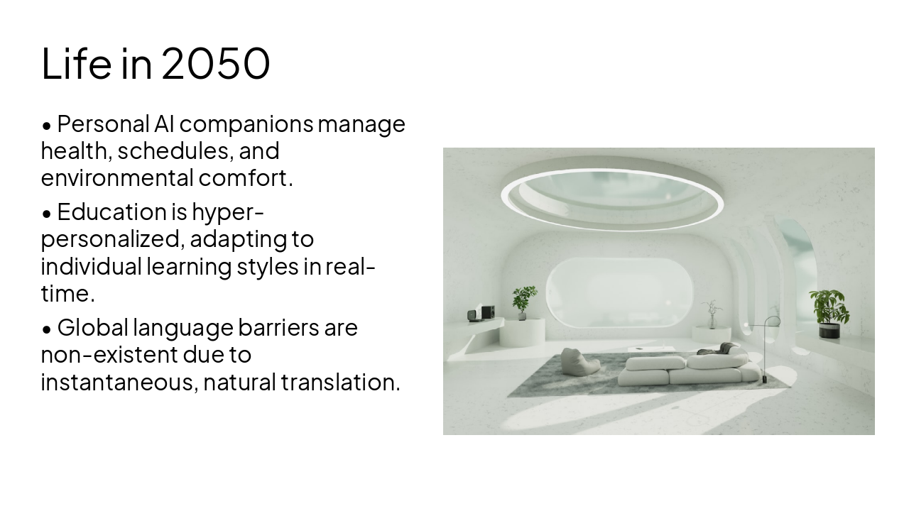 Slide 4 - Life in 2050