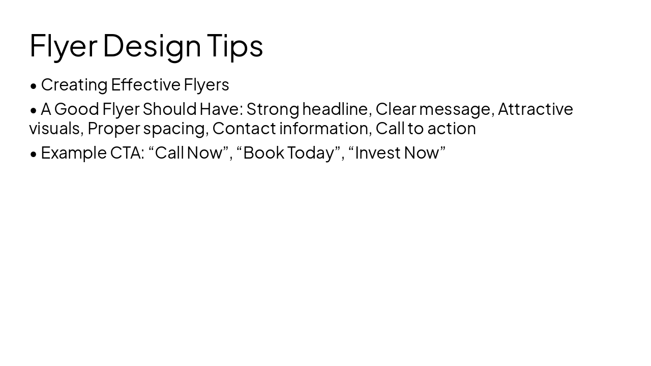 Slide 15 - Flyer Design Tips