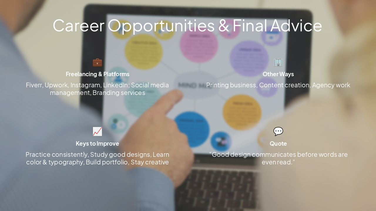Slide 20 - Career Opportunities & Final Advice
