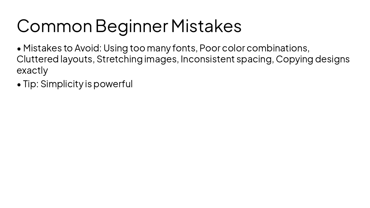Slide 17 - Common Beginner Mistakes