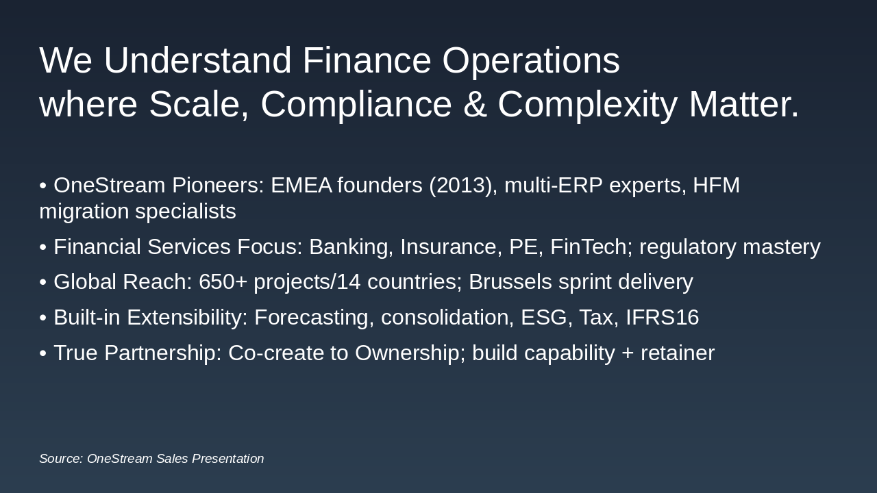We Understand Finance Operations (32 chars)