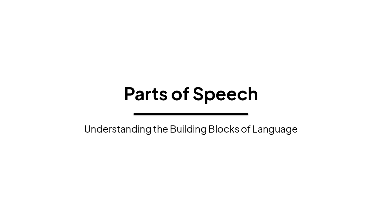Parts of Speech in English