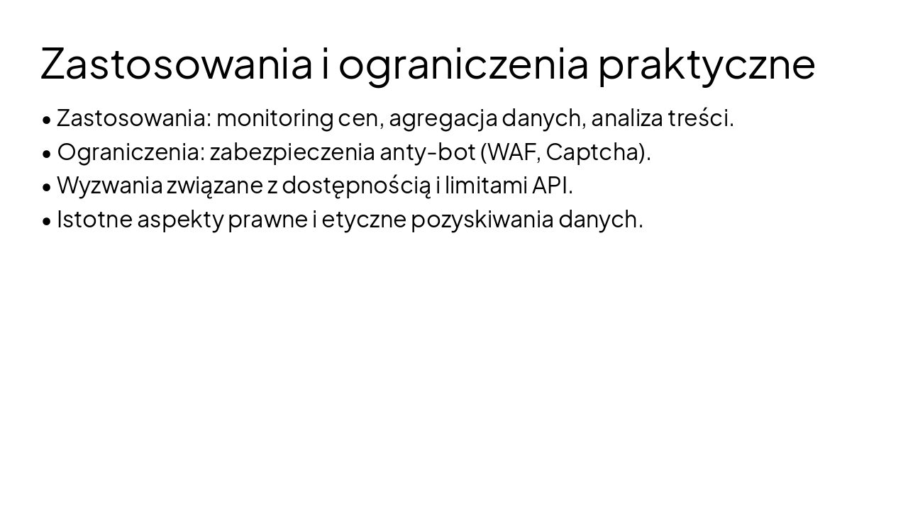Slide 31 - Zastosowania i ograniczenia praktyczne