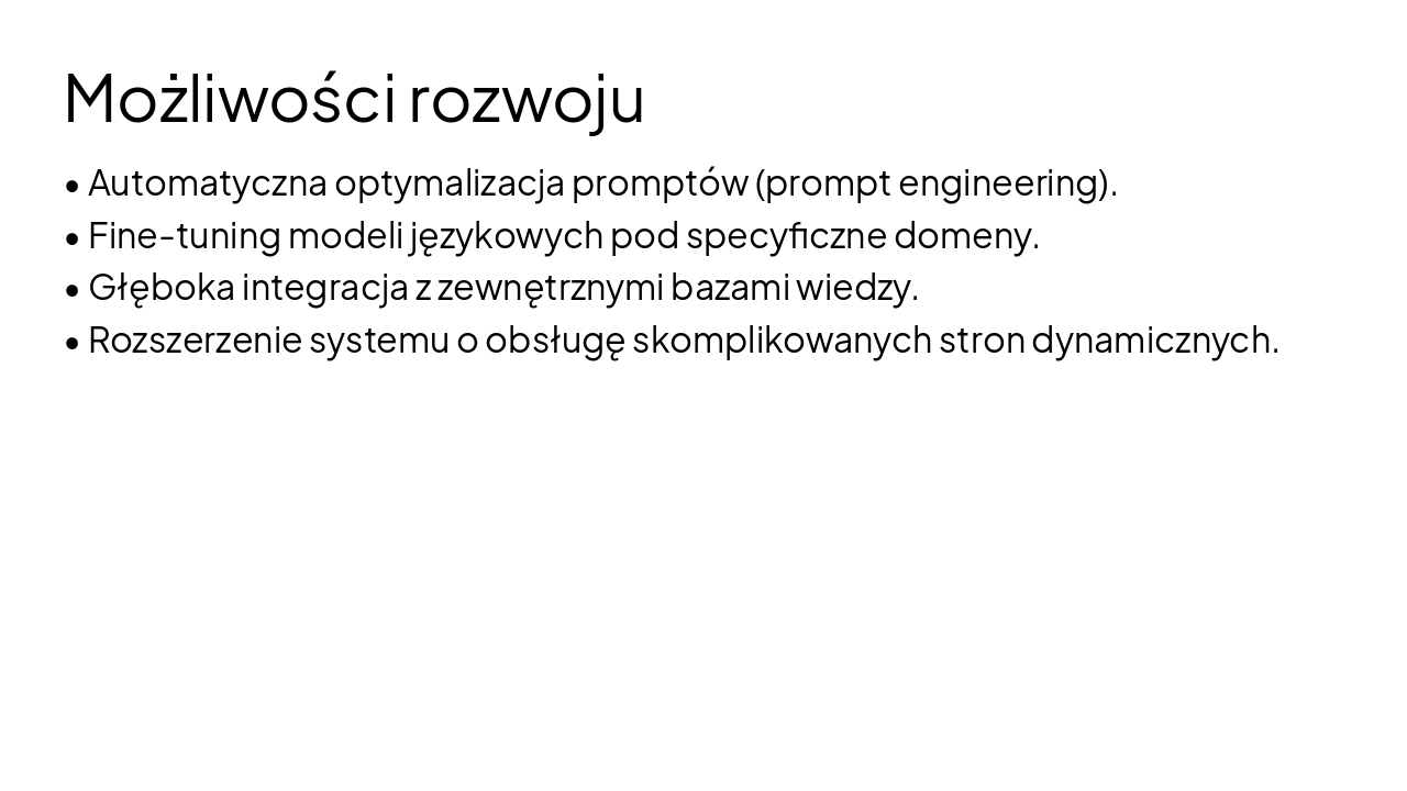 Slide 34 - Możliwości rozwoju