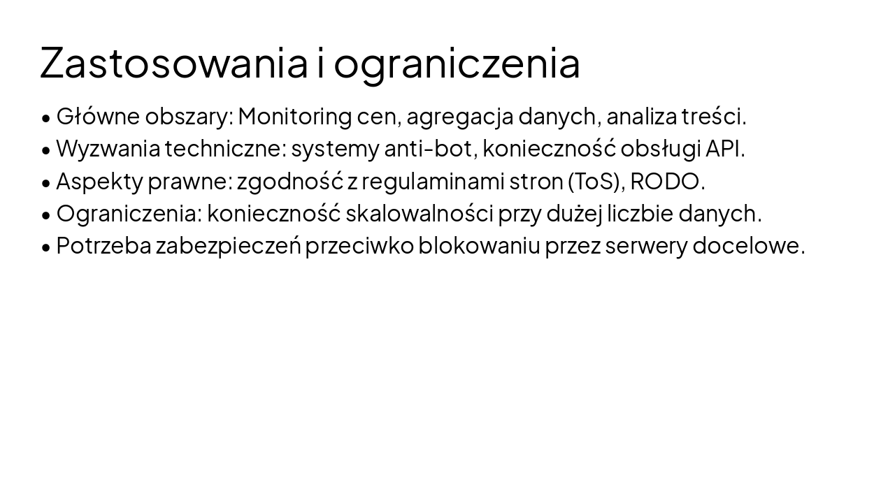 Slide 32 - Zastosowania i ograniczenia