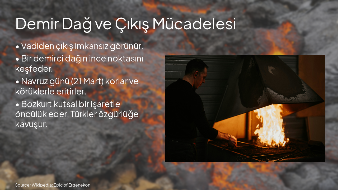 Slide 13 - Demir Dağ ve Çıkış Mücadelesi