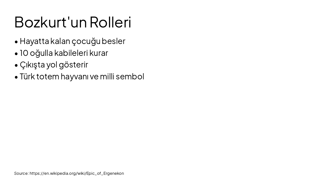Slide 11 - Bozkurt'un Rolleri