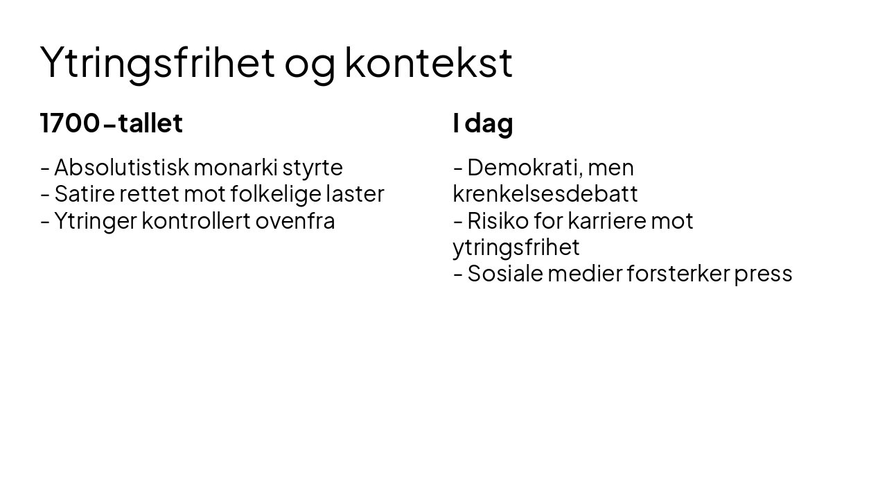 Slide 7 - Ytringsfrihet og kontekst