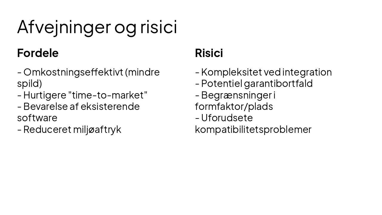 Slide 5 - Afvejninger og risici