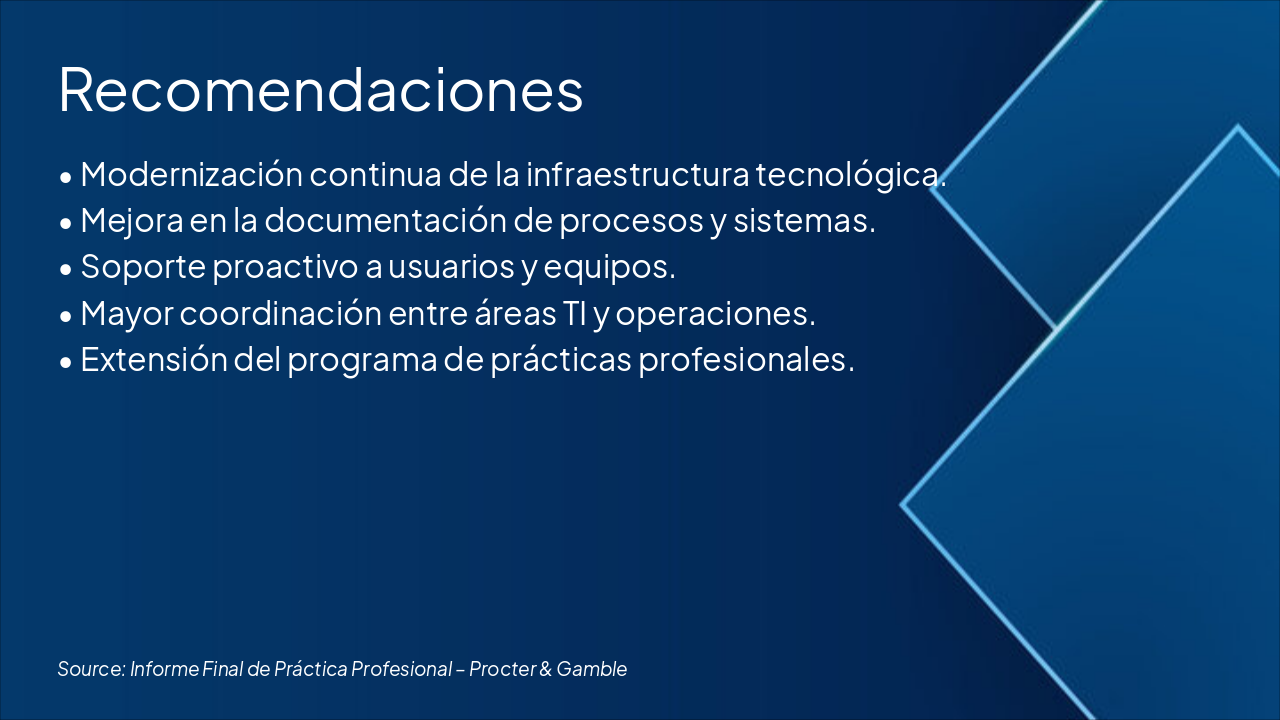 Slide 11 - Recomendaciones