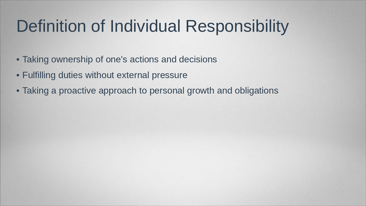 Slide 2 - Definition of Individual Responsibility