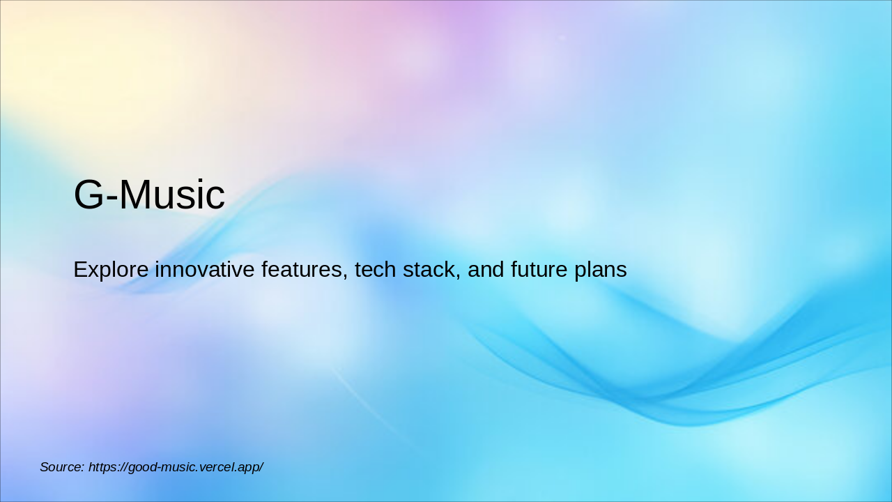 G-Music: Modern Streaming Web App