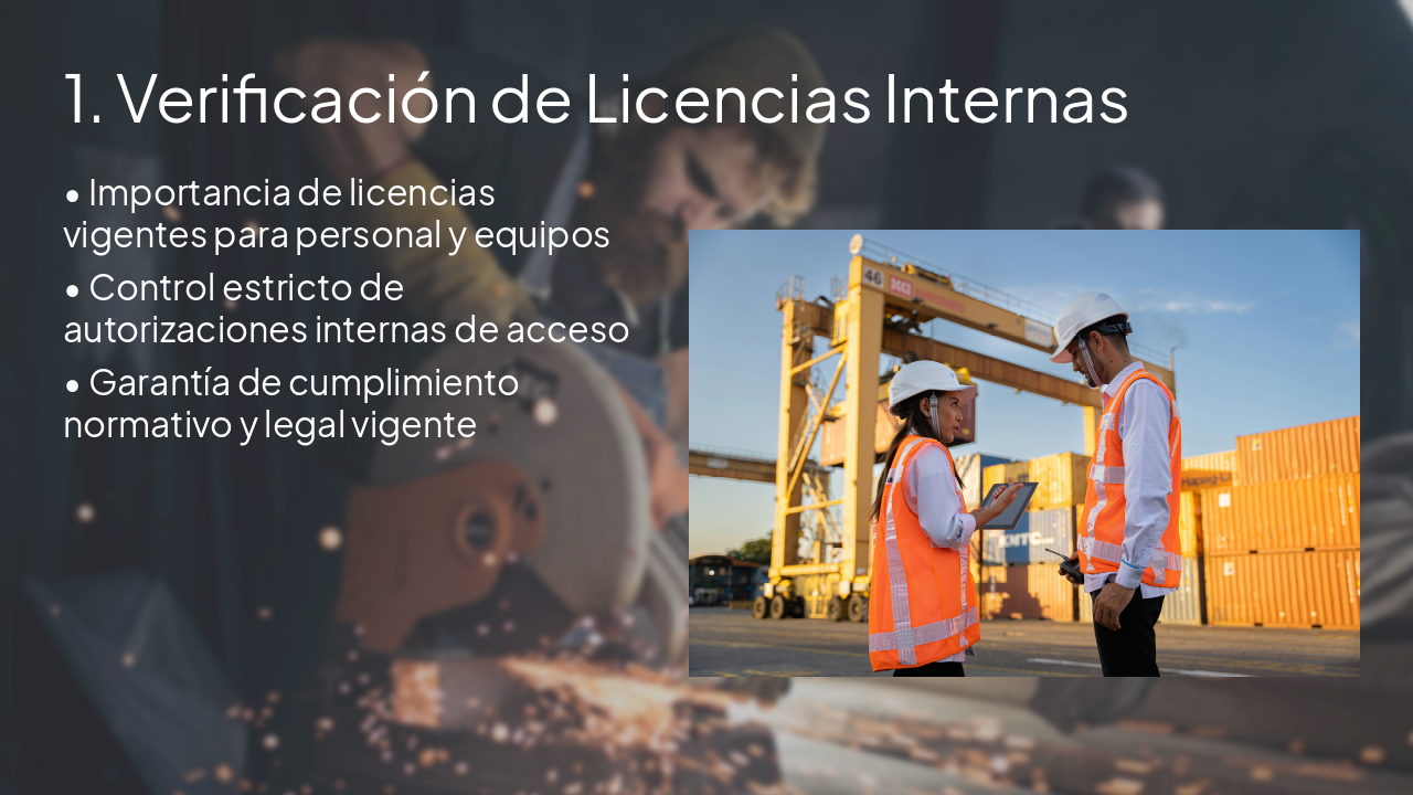 Slide 2 - 1. Verificación de Licencias Internas