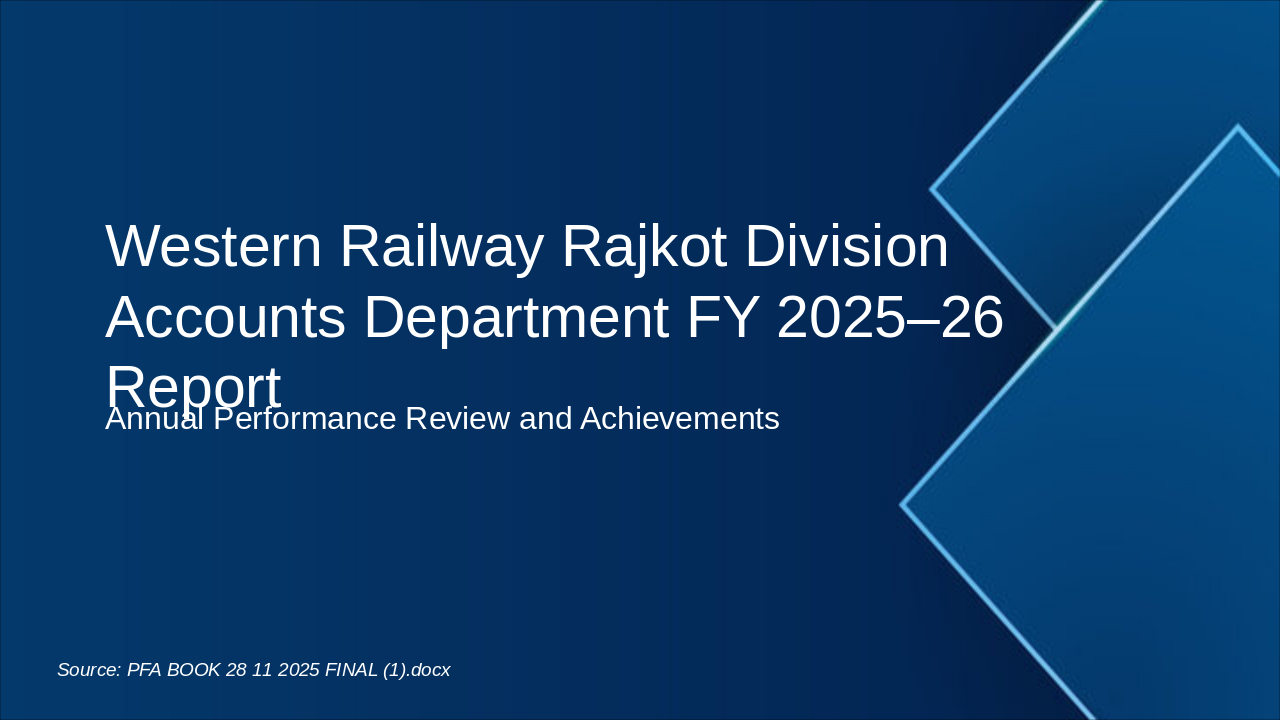 WR Rajkot Accounts FY 2025-26 Report