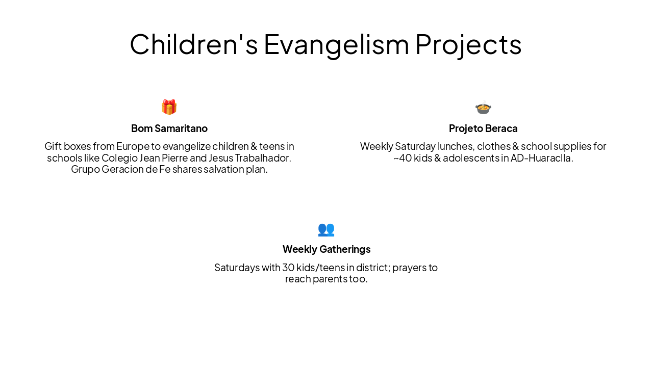 Slide 7 - Children's Evangelism Projects