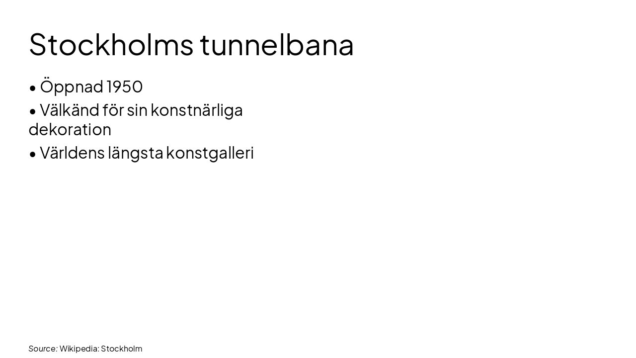 Slide 14 - Stockholms tunnelbana