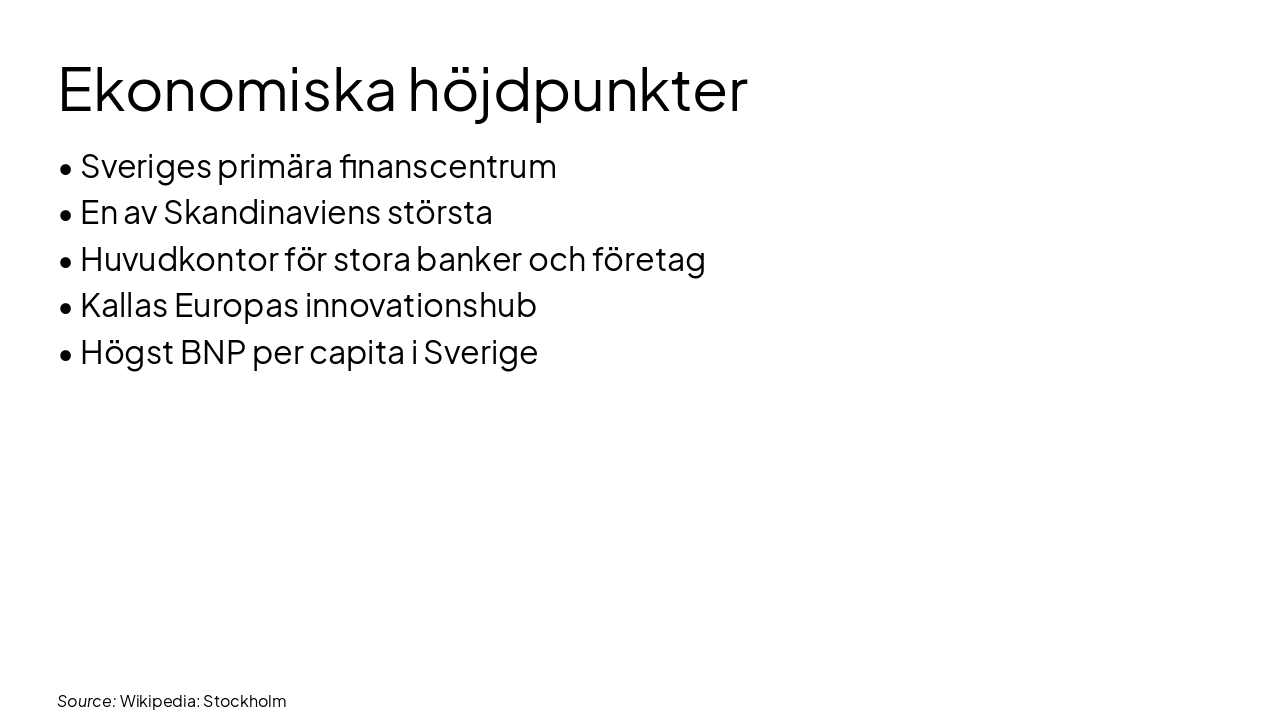 Slide 8 - Ekonomiska höjdpunkter