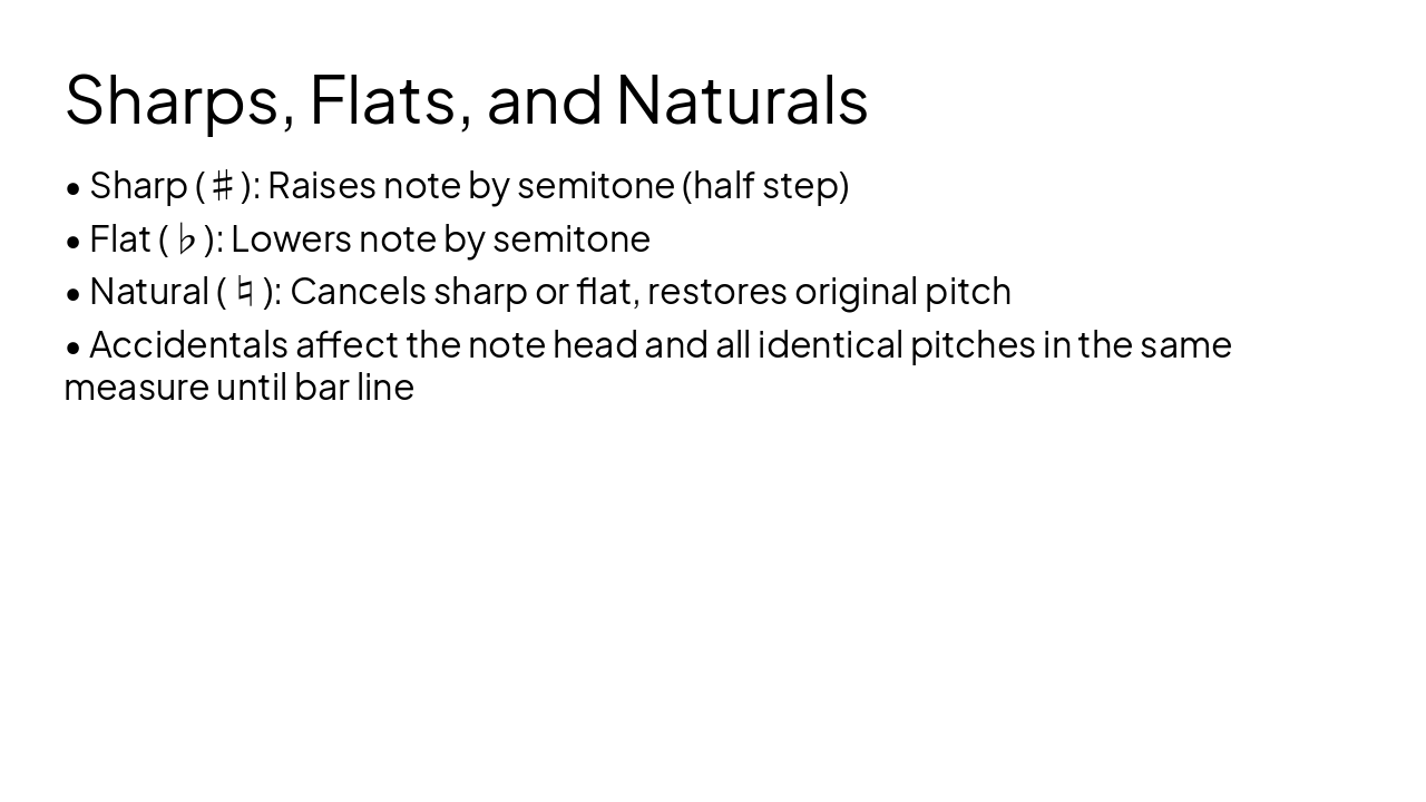 Slide 14 - Sharps, Flats, and Naturals