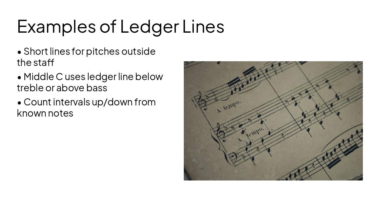 Slide 10 - Examples of Ledger Lines