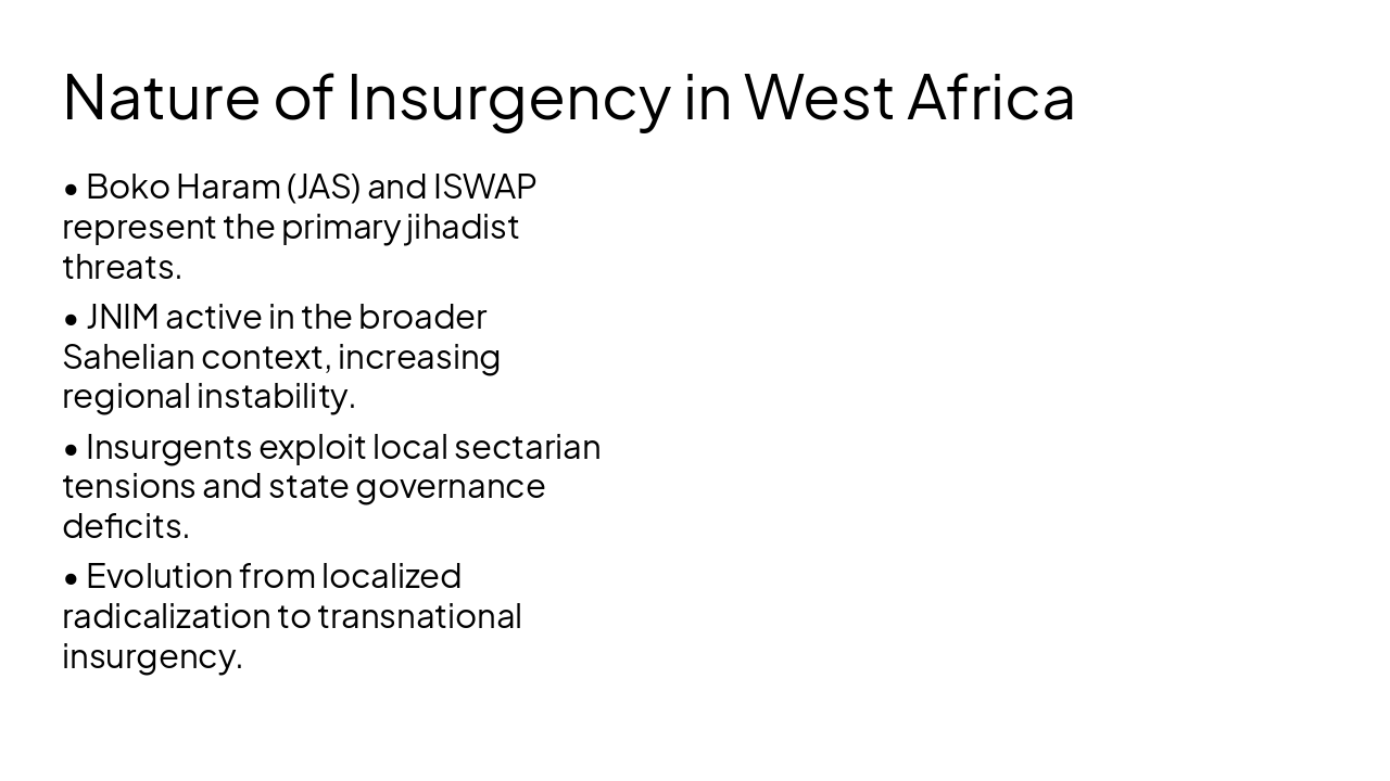Slide 3 - Nature of Insurgency in West Africa