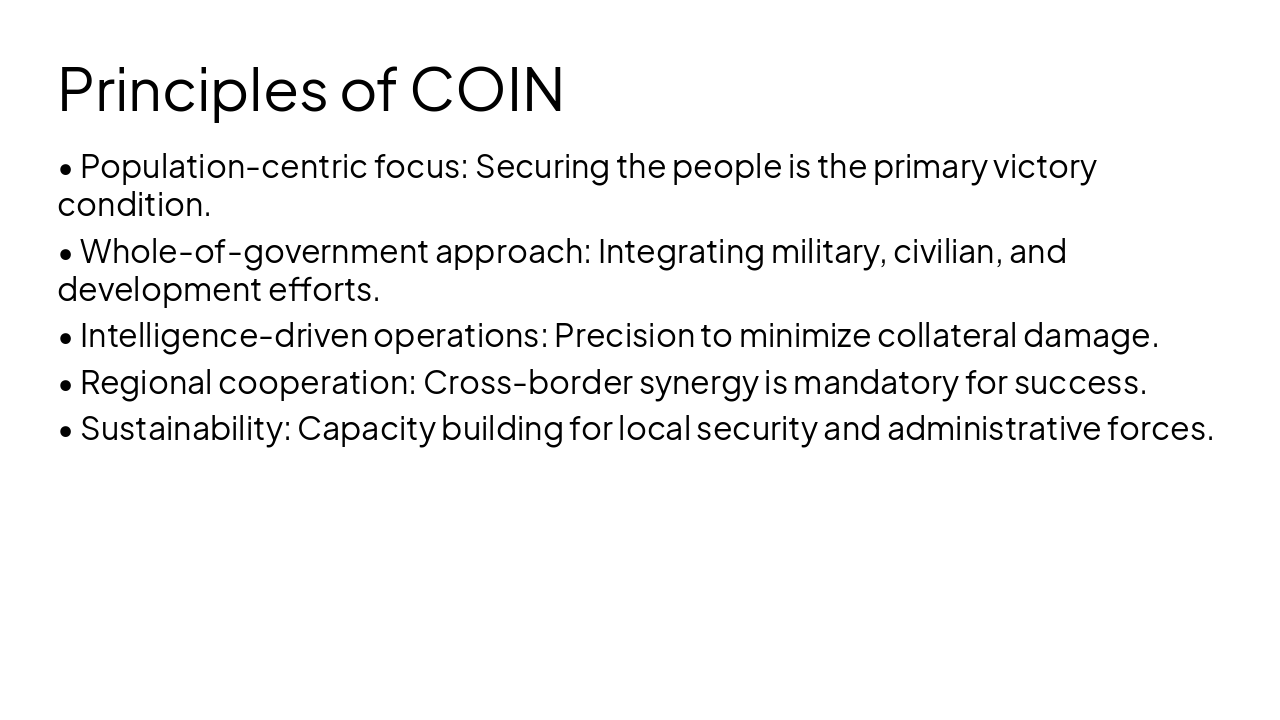 Slide 5 - Principles of COIN