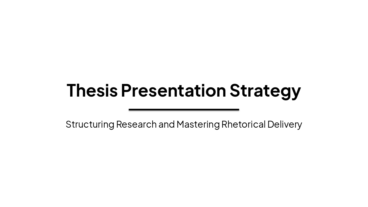 Slide 1 - Thesis Presentation Strategy