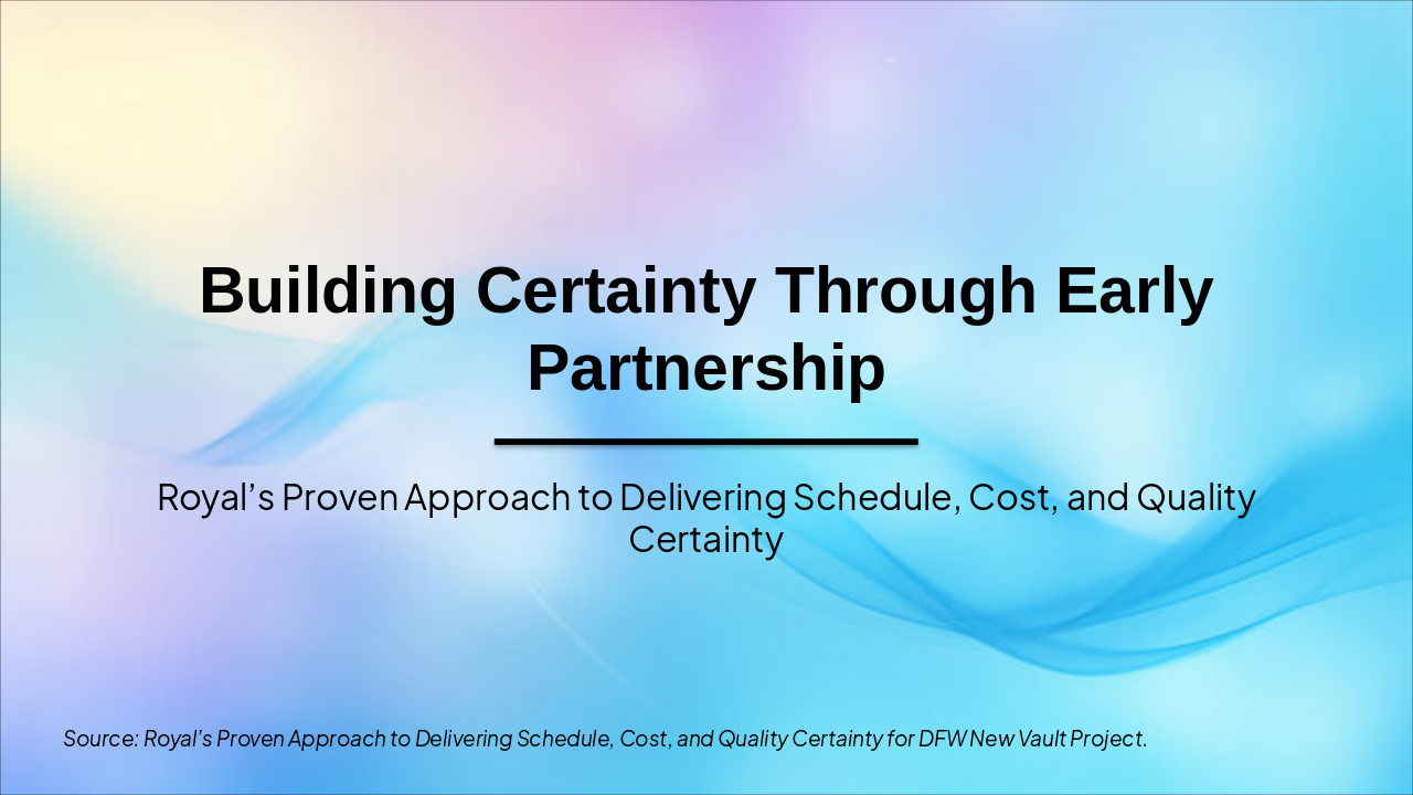 Early DB Partnership: Vault Delivery Certainty (45 chars)