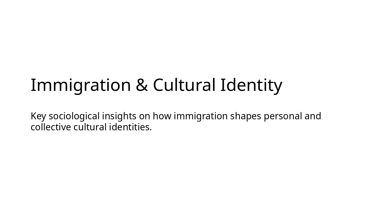 Immigration & Cultural Identity